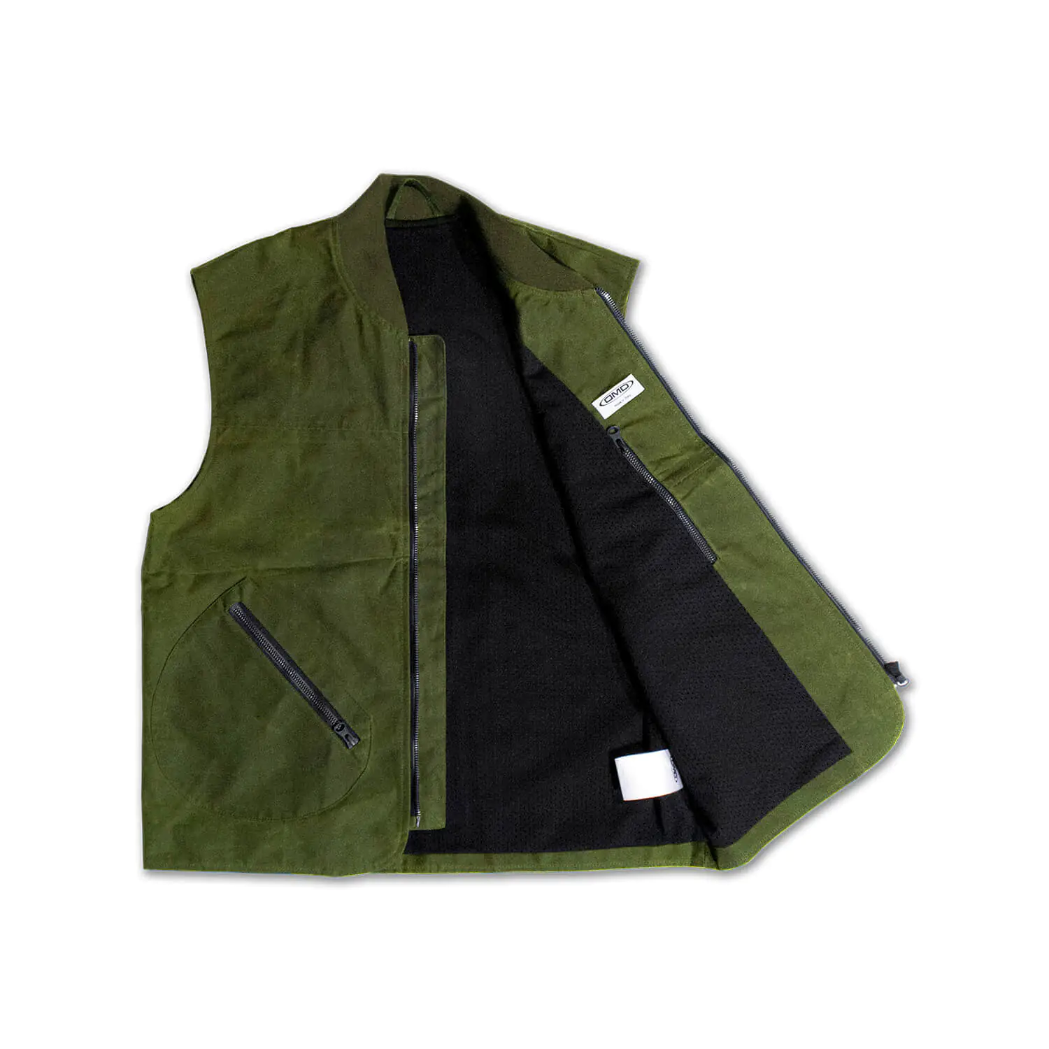 dmd.eu - GILET GREEN DMD – Gilet green cotton waxed – open
