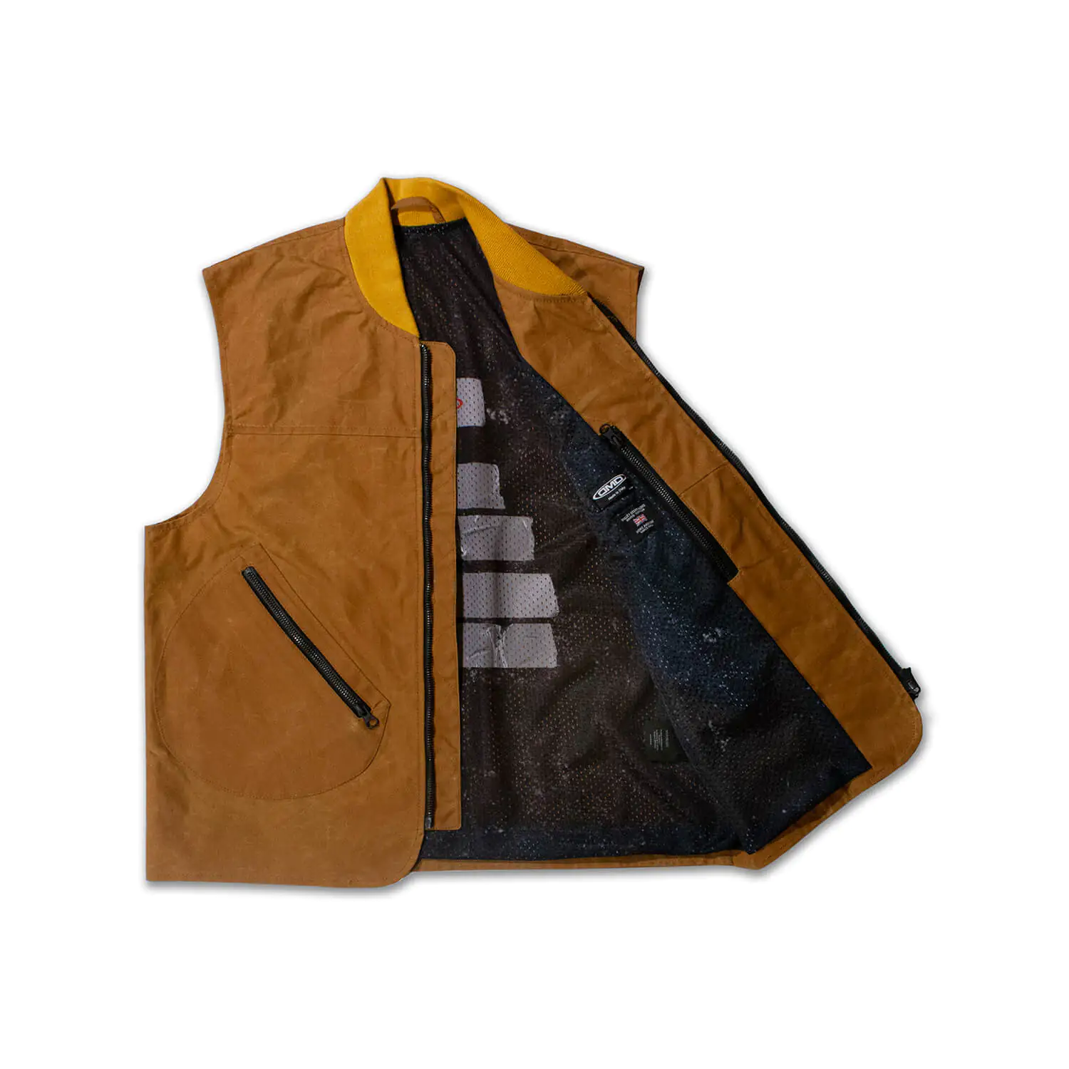 dmd.eu - GILET SAND DMD – Gilet sand cotton waxed – open